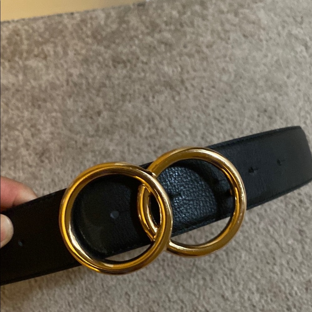 Express Black Belt with Gold Buckle